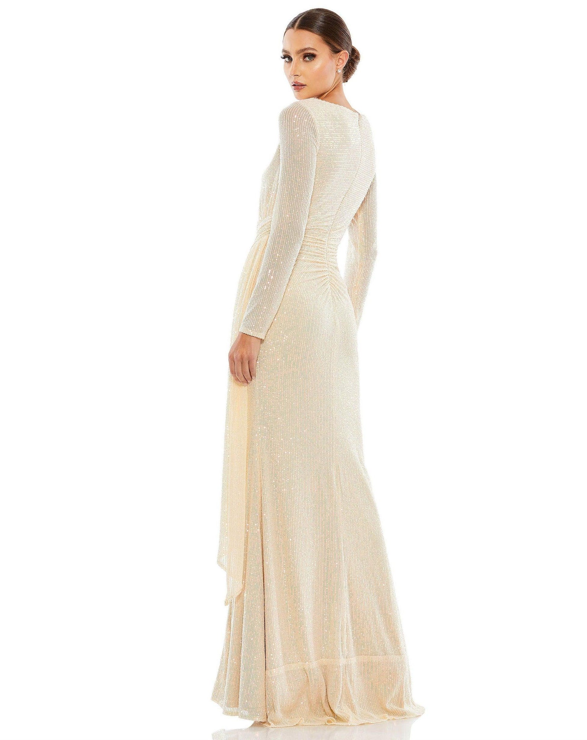 Mac Duggal 26715 Long Sleeve Formal Sequin Dress
