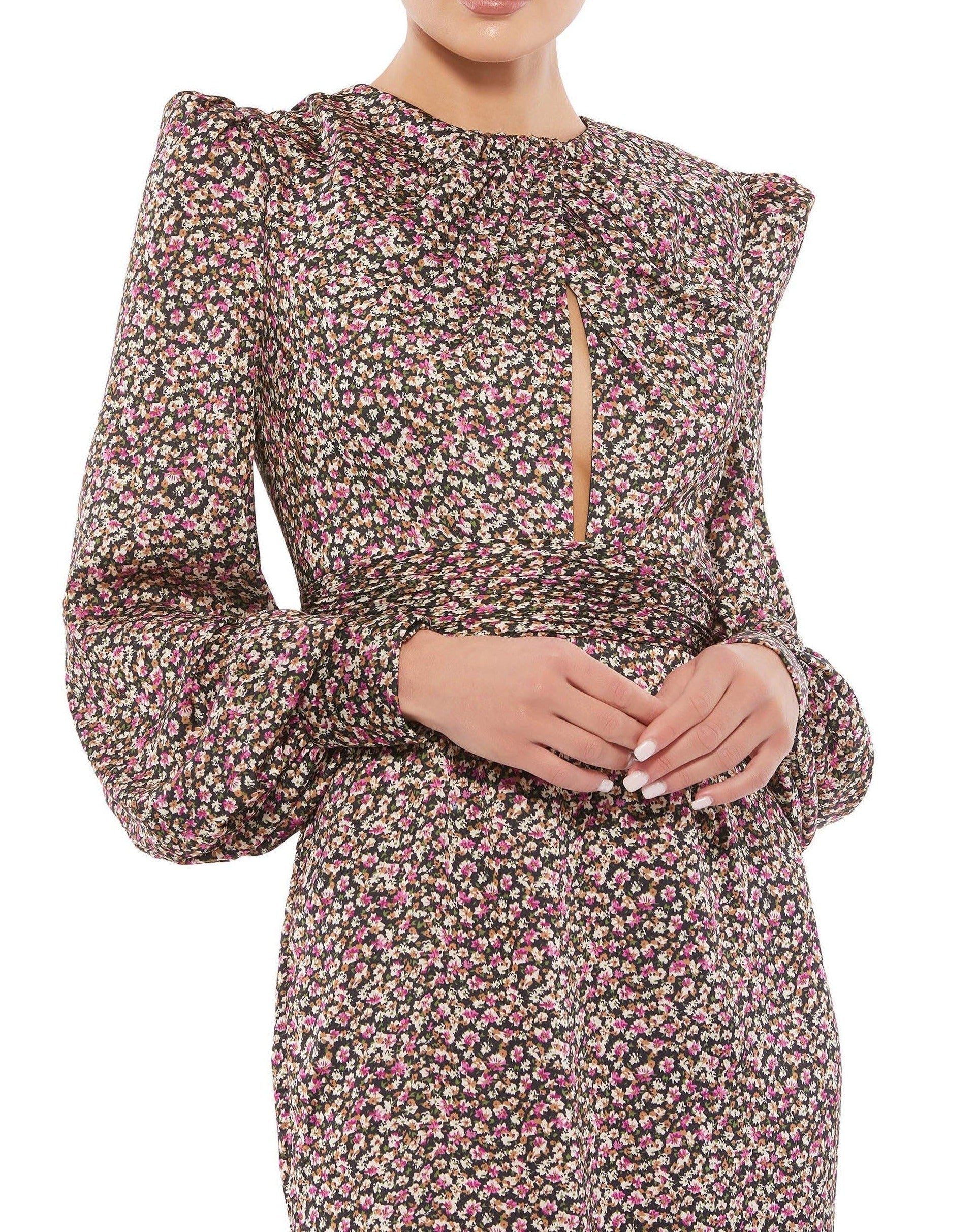 Mac Duggal 55389 Long Sleeve Homecoming Short Dress