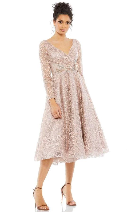 Long Sleeve Lace Dress Lace Detail Mac Duggal 11218