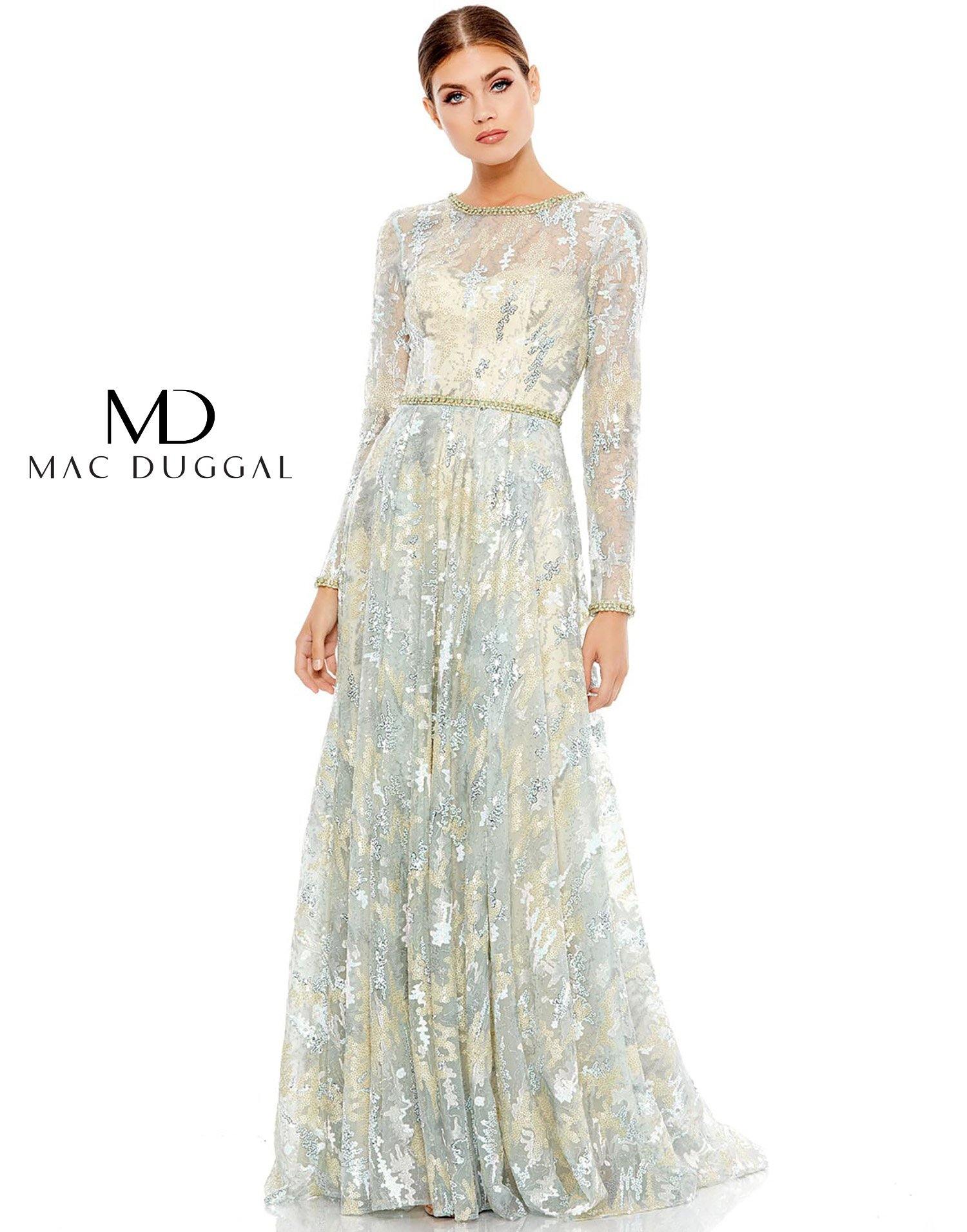 Mac Duggal Long Sleeve Lace Evening Gown 12460 - The Dress Outlet