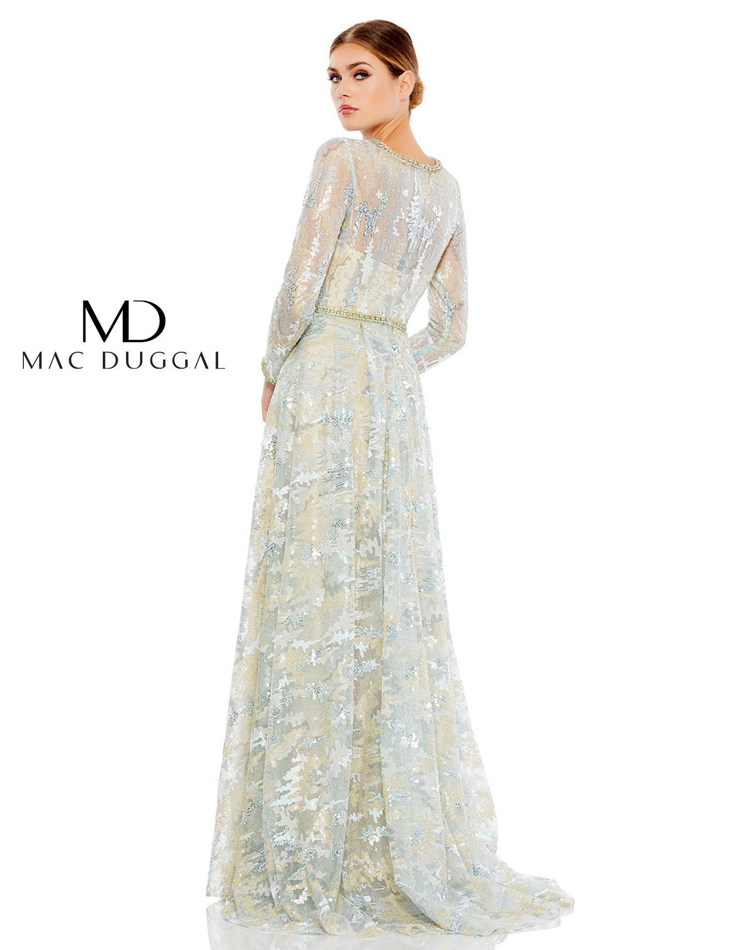 Mac Duggal Long Sleeve Lace Evening Gown 12460 - The Dress Outlet