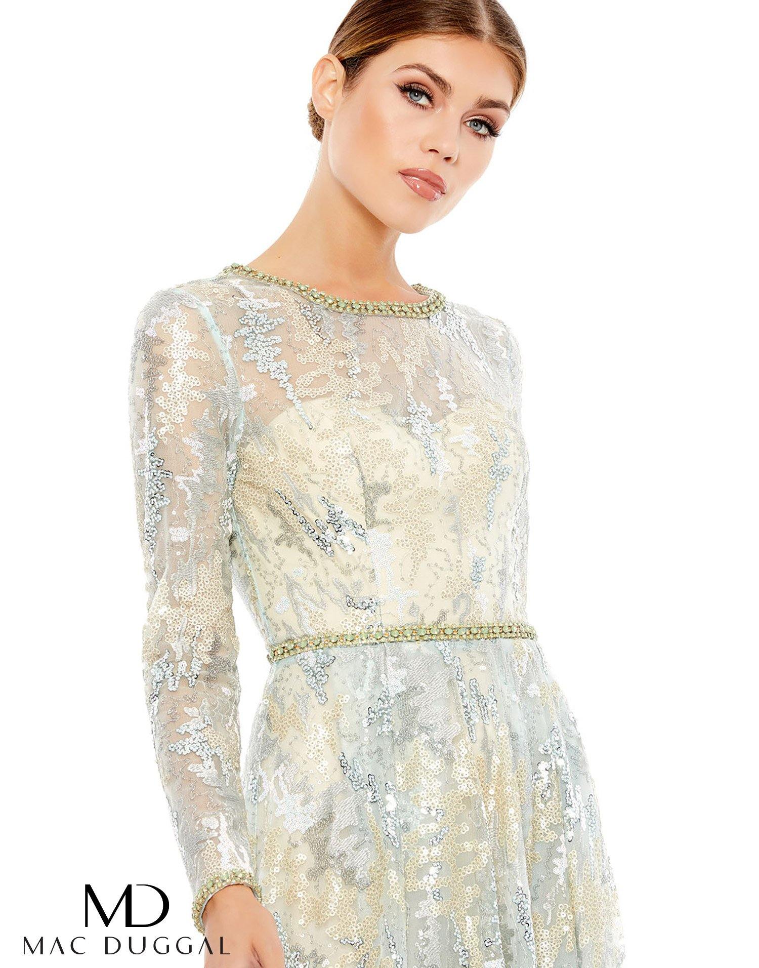 Mac Duggal 12460 Long Sleeve Lace Evening Gown Sale