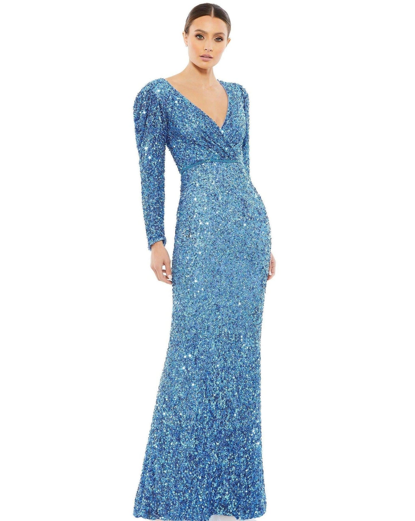 Mac Duggal Long Sleeve Sequins Formal Dress Sale 5510 - The Dress Outlet