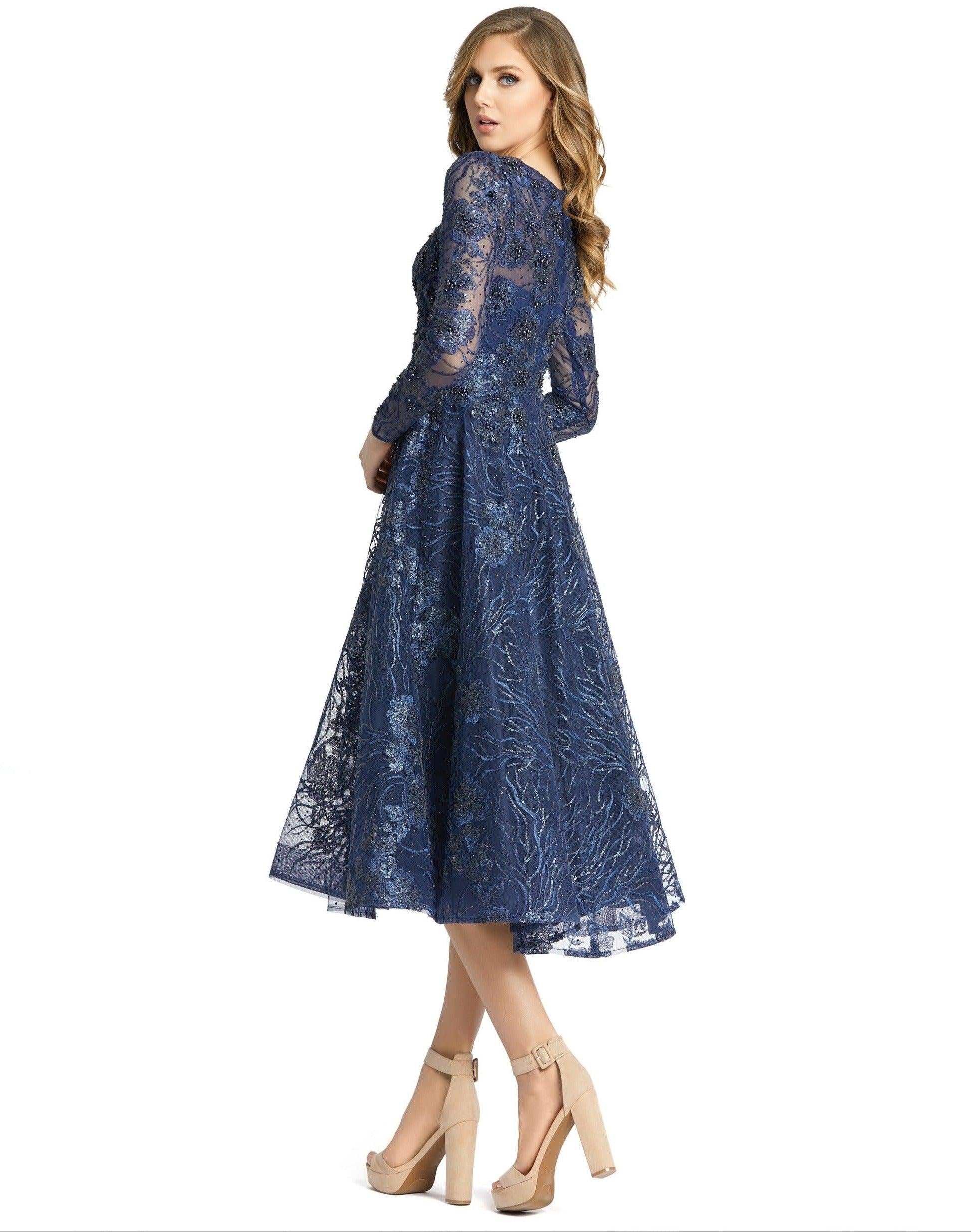 Mac Duggal 20286 Long Sleeve Short Cocktail Dress