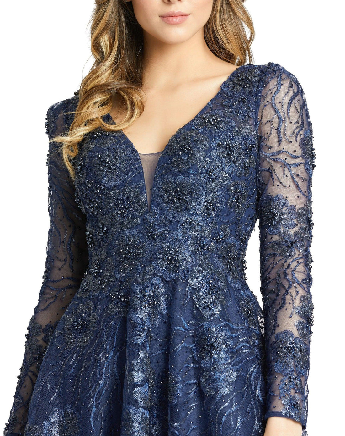 Vintage Gold Mac Duggal 20286 Long Sleeve Short Cocktail Dress for $299 ...
