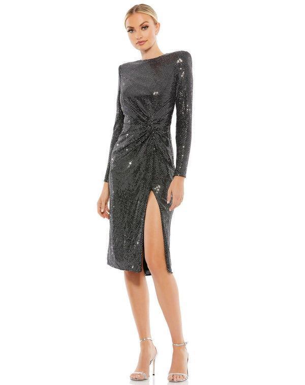 Long Sleeve Short Cocktail Dress Short Silhouette Mac Duggal 26721