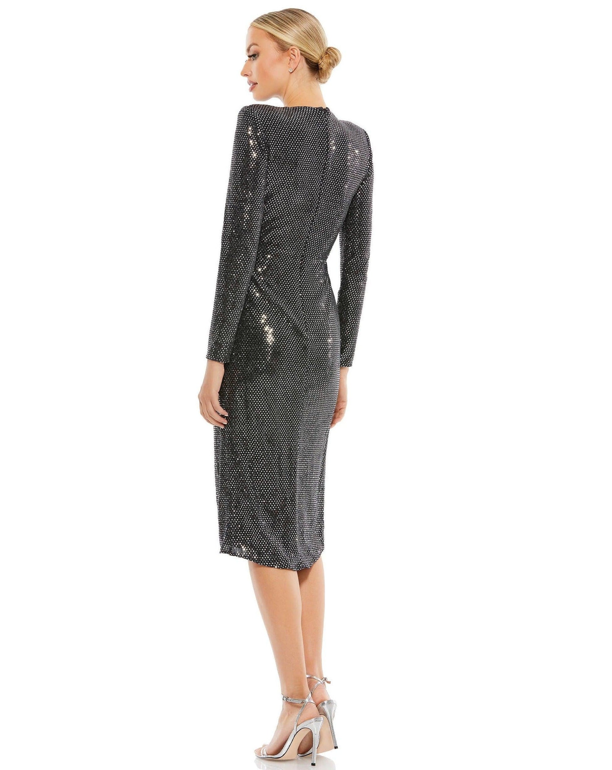 Mac Duggal 26721 Long Sleeve Short Cocktail Dress