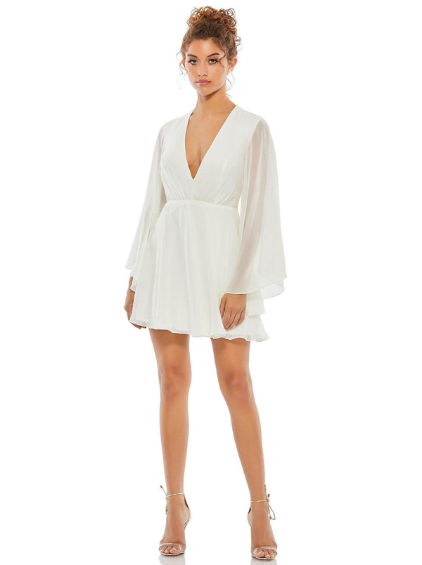 Long Sleeve Short Cocktail Dress Long Sleeves Mac Duggal 55684