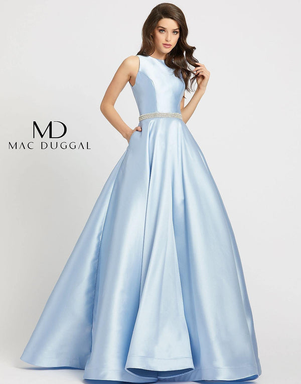 Long Sleeveless Beaded Prom Dress Beaded Detail Mac Duggal 55237