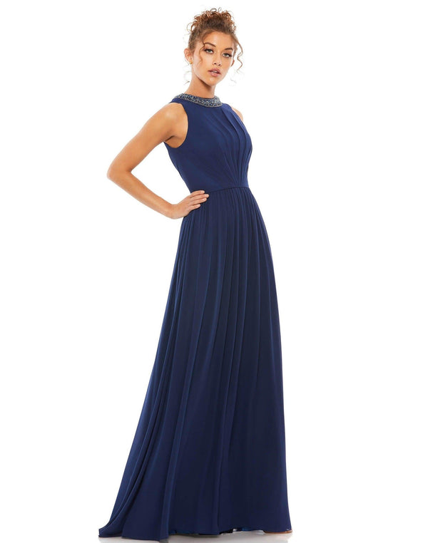 Long Sleeveless Chiffon Prom Dress Sleeveless Detail Mac Duggal 55147