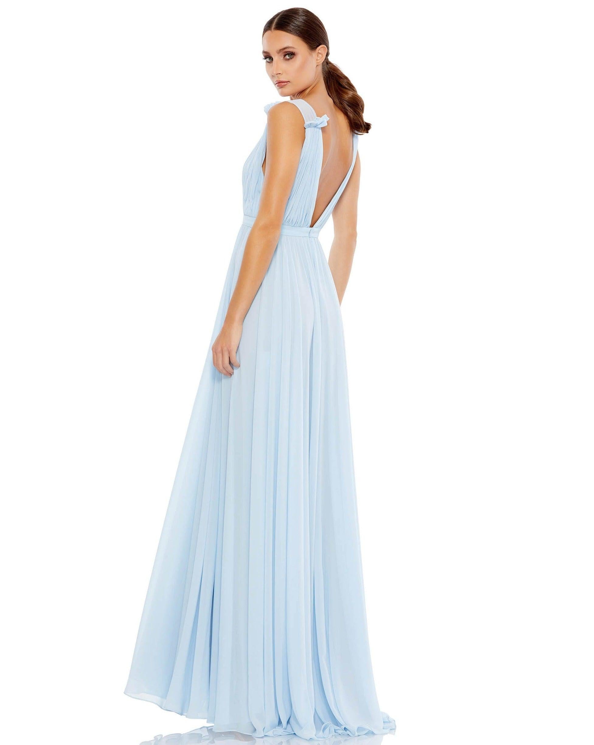 Formal Dresses Long Sleeveless Formal Chiffon Gown Powder Blue