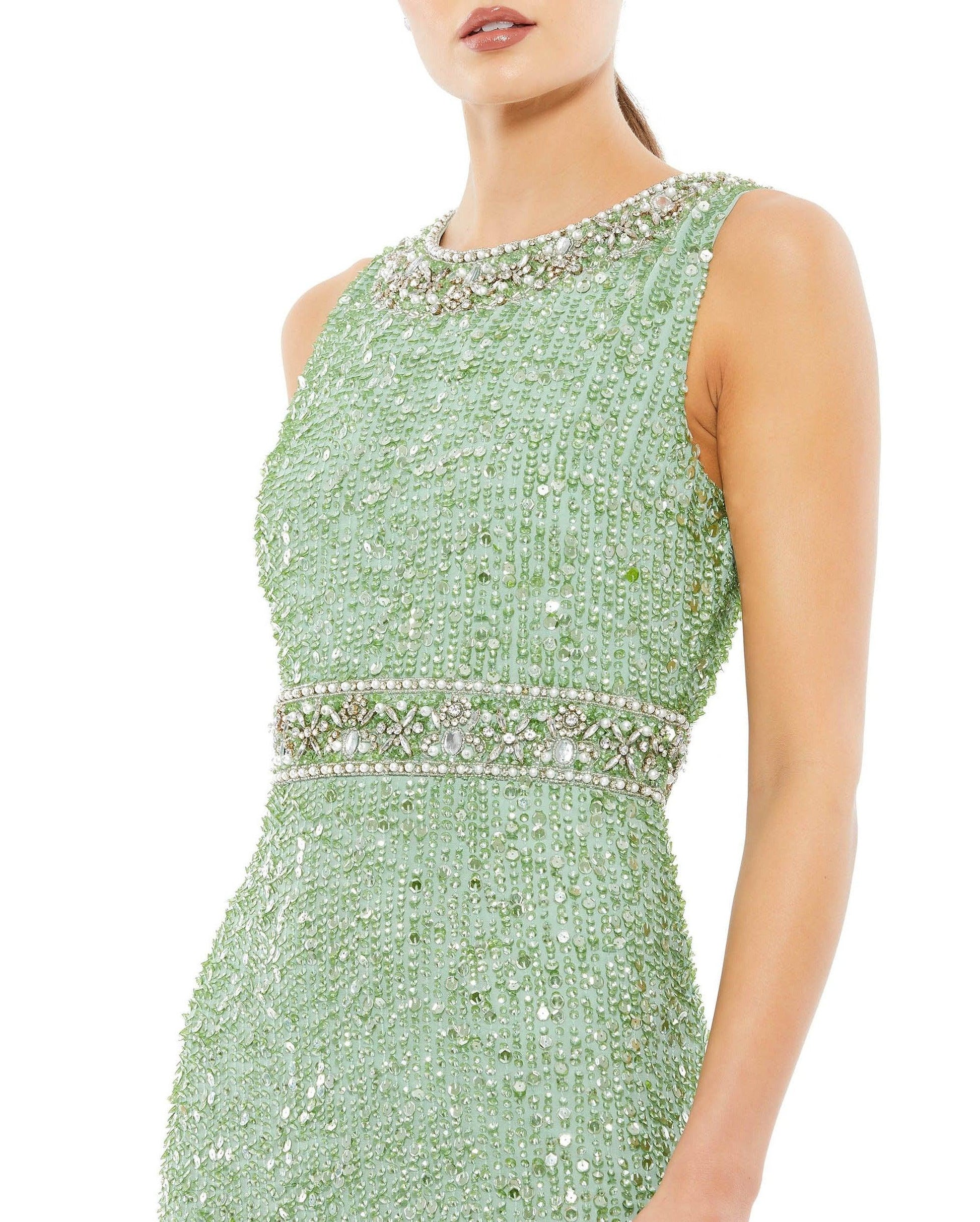 Mac Duggal 10839 Long Sleeveless Formal Dress