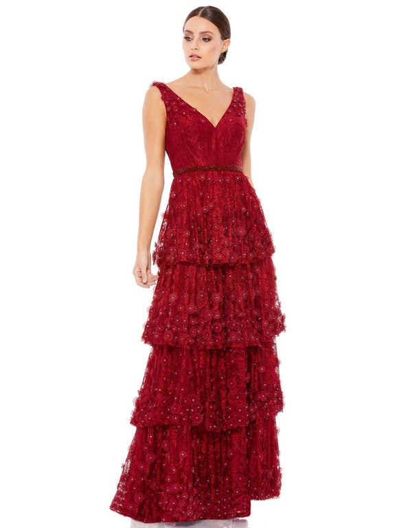 Long Sleeveless Formal Lace Dress Lace Detail Mac Duggal 67710