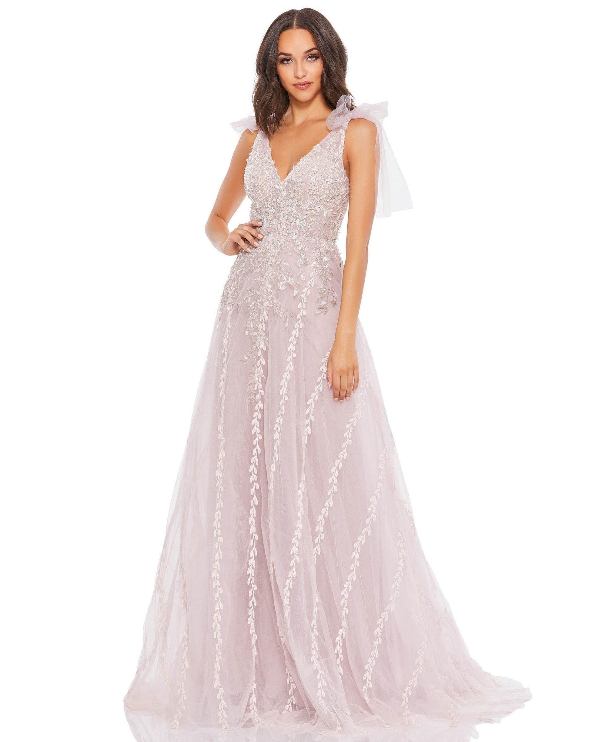 Light Pink Mac Duggal 20313 Long Sleeveless Formal Prom Gown for $798.0 ...
