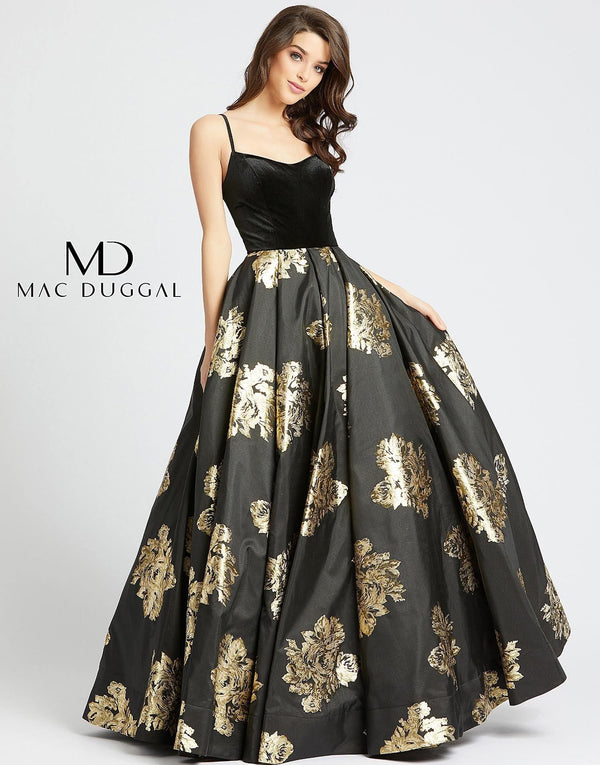 Long Spaghetti Strap Ball Gown Spaghetti Straps Mac Duggal 25955