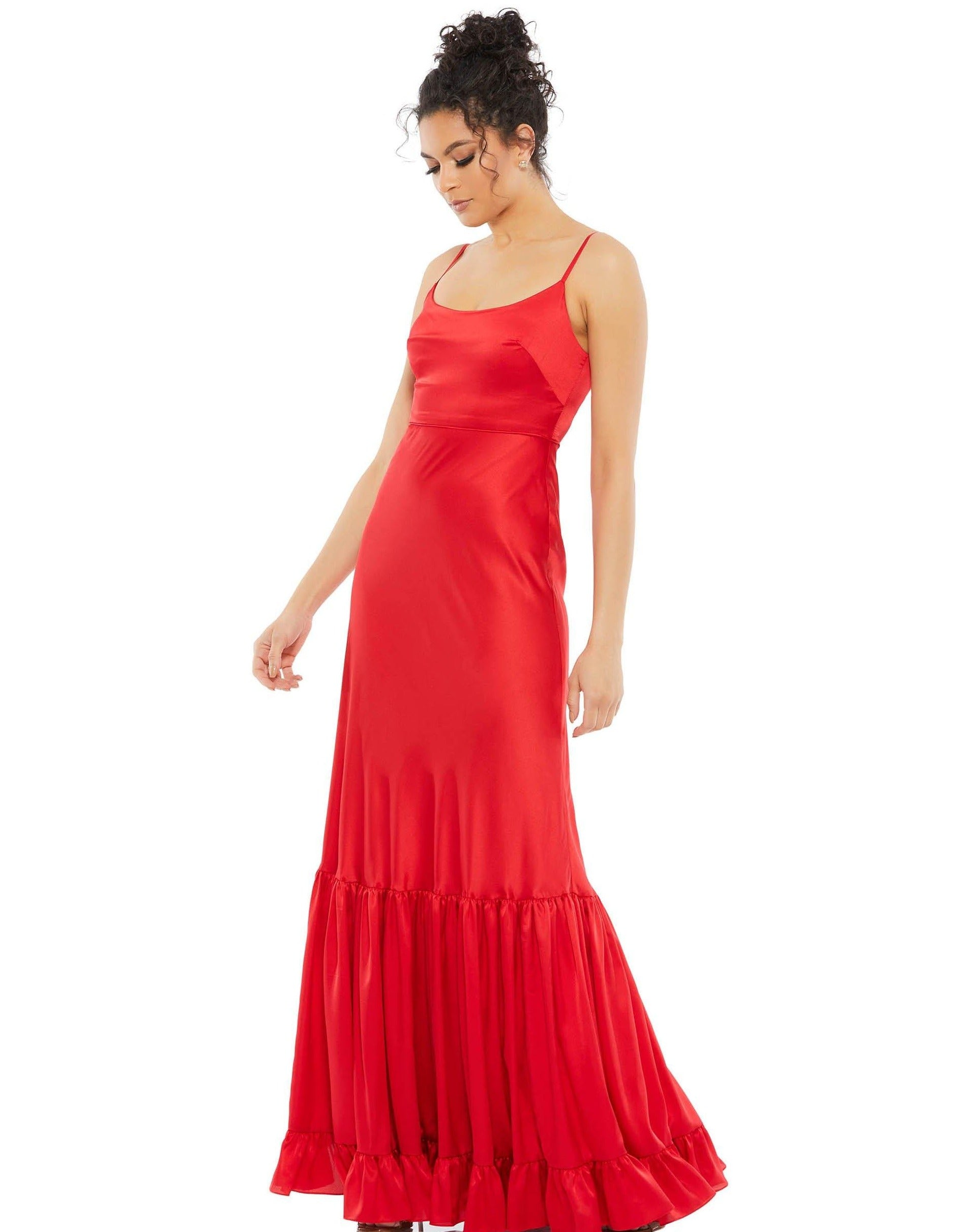 Mac Duggal 55381 Long Spaghetti Strap Formal Dress
