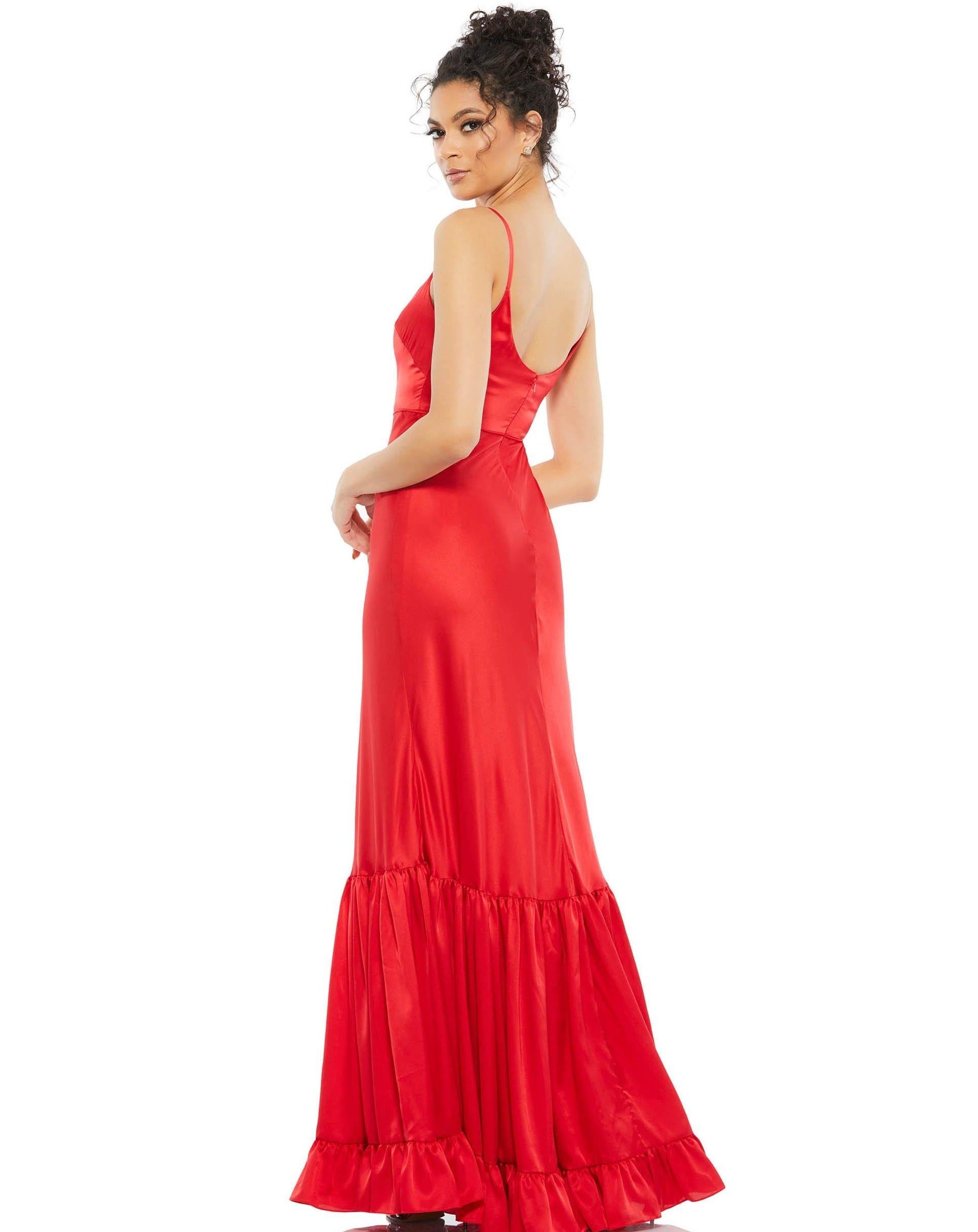 Mac Duggal 55381 Long Spaghetti Strap Formal Dress