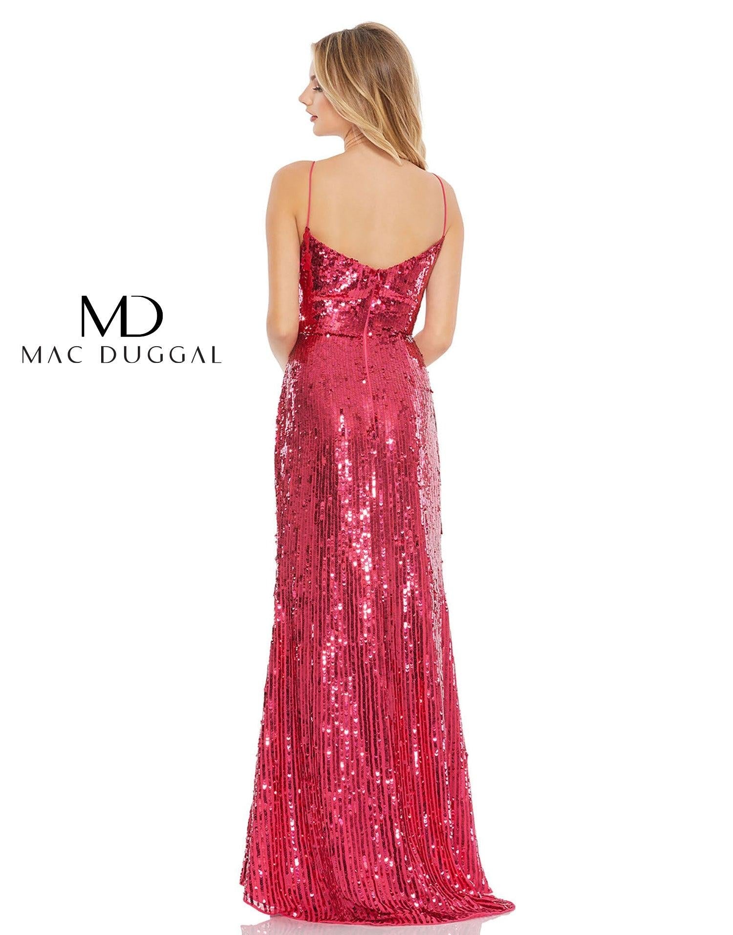 Mac Duggal 10737 Long Spaghetti Strap Prom Dress