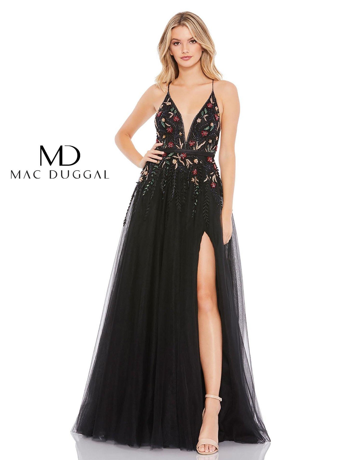 Mac Duggal Long Spaghetti Strap Prom Dress 11193 - The Dress Outlet