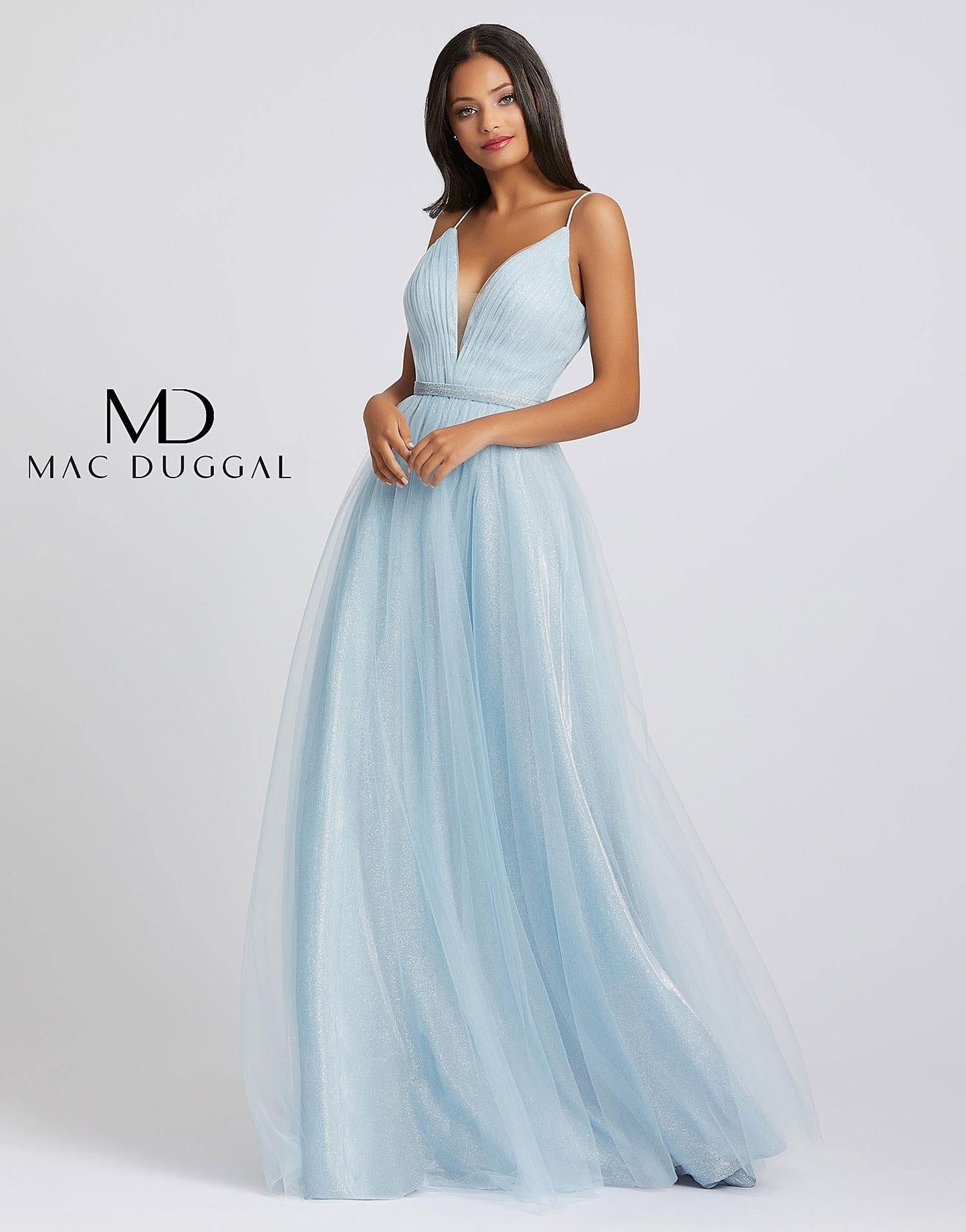 Mac Duggal Long Spaghetti Strap Prom Dress 49037A - The Dress Outlet