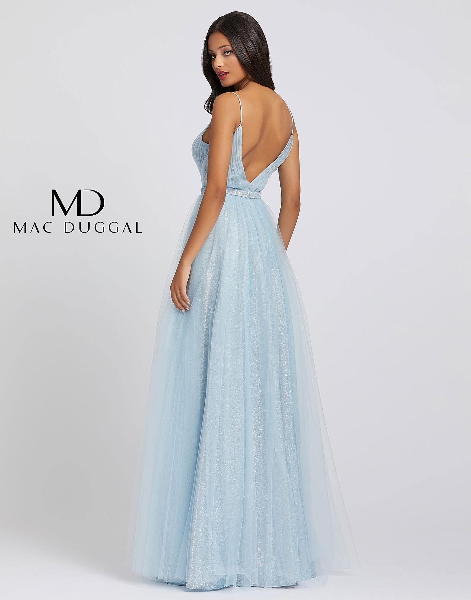 Mac Duggal 49037 Long Spaghetti Strap Prom Dress