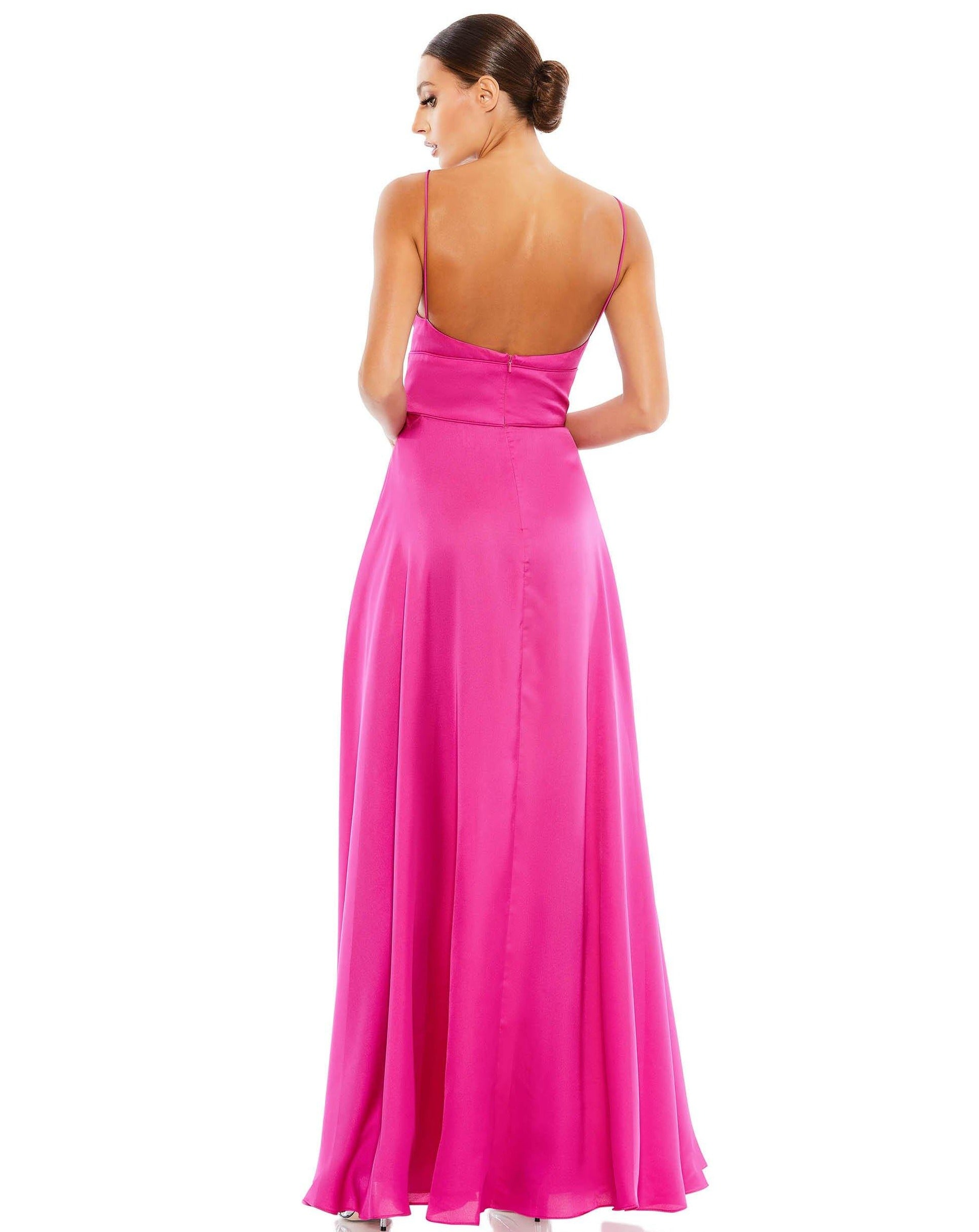 Mac Duggal 49086 Long Spaghetti Strap Prom Dress