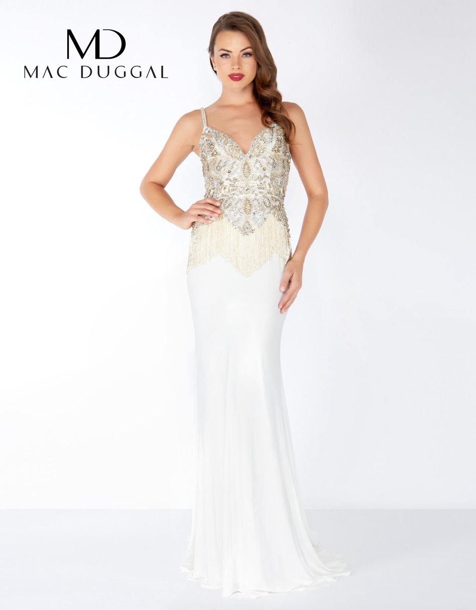 Mac Duggal 62957 Long Spaghetti Strap Prom Dress