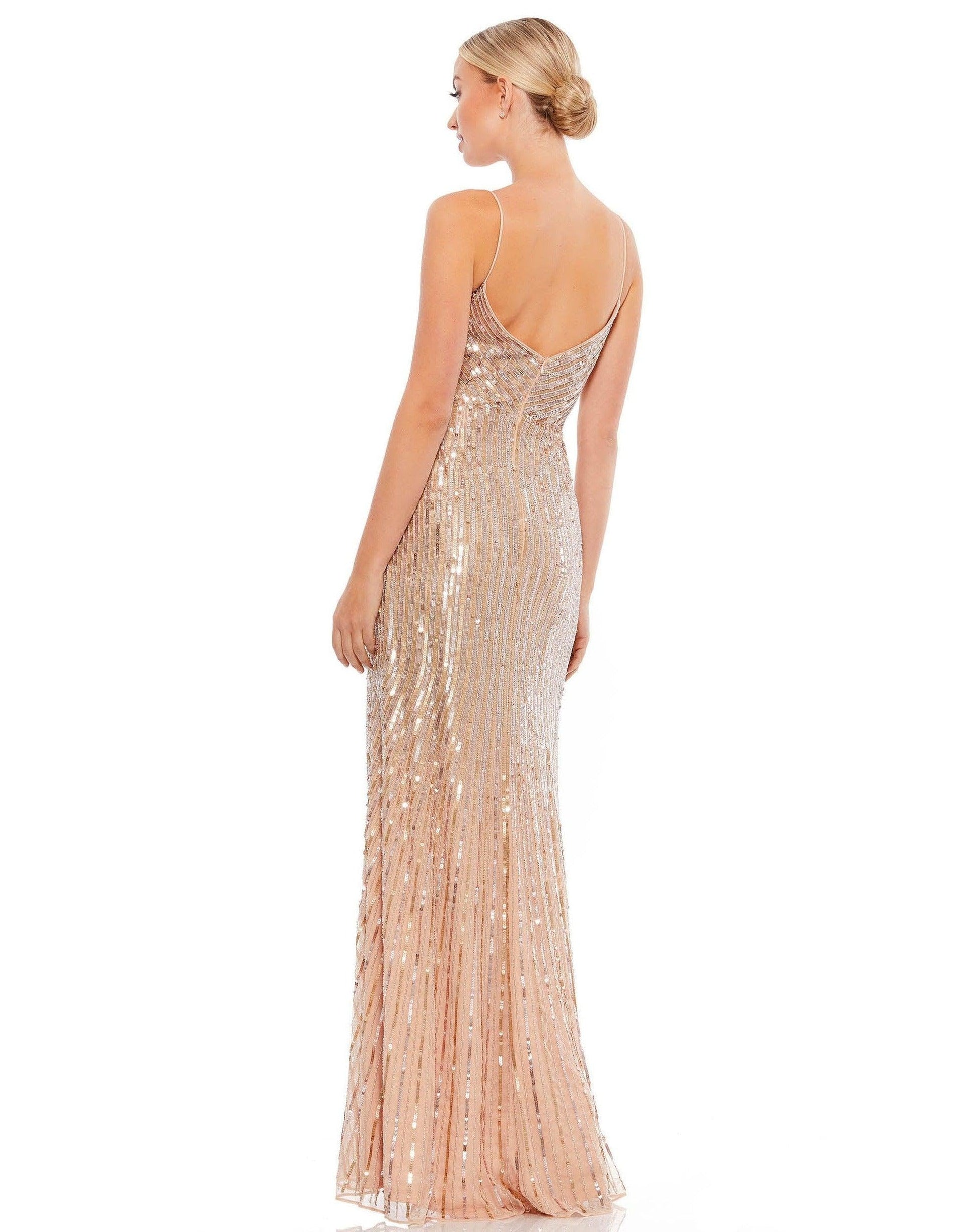 Mac Duggal 10817 Long Spaghetti Strap Prom Gown