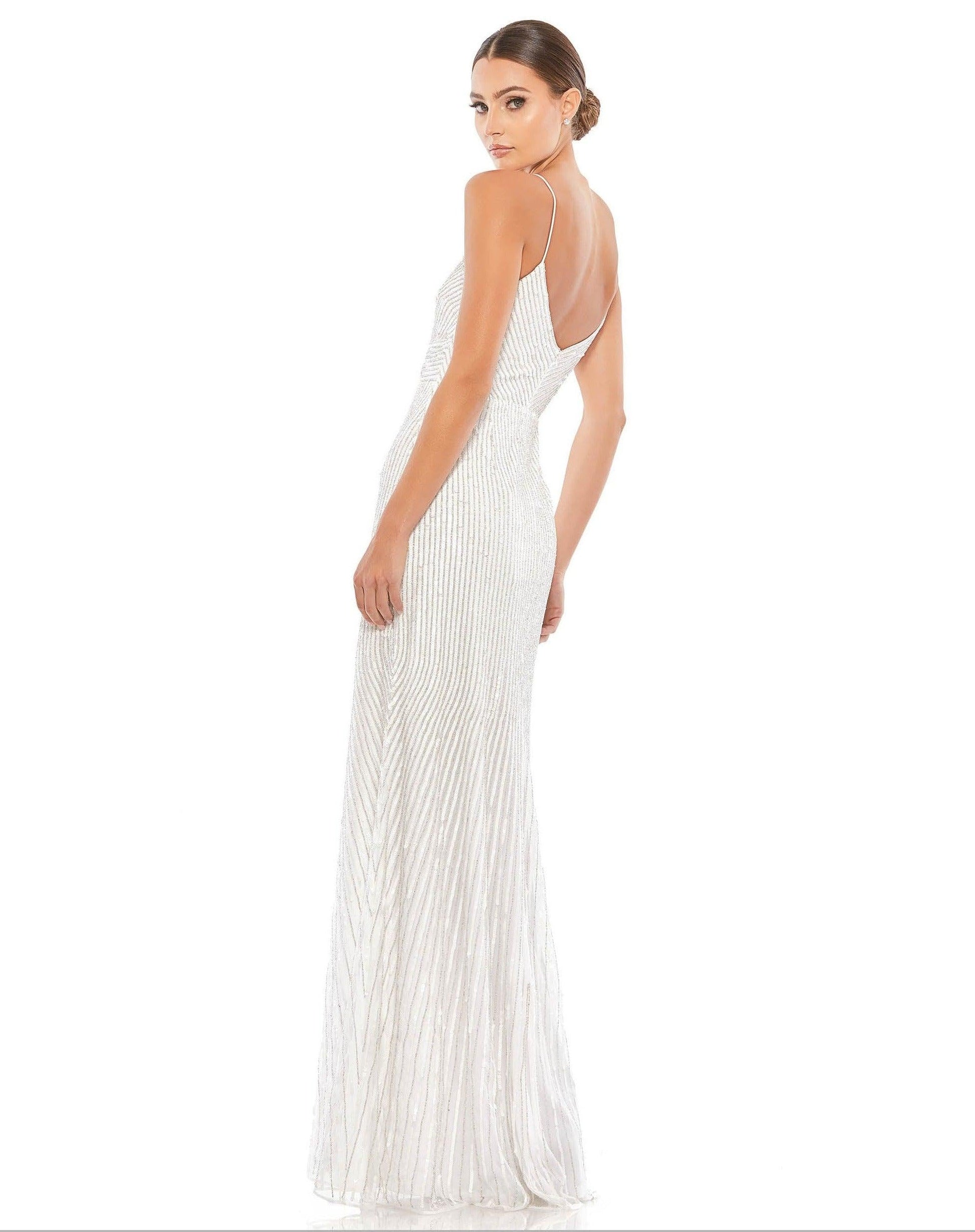 Mac Duggal 10817 Long Spaghetti Strap Prom Gown
