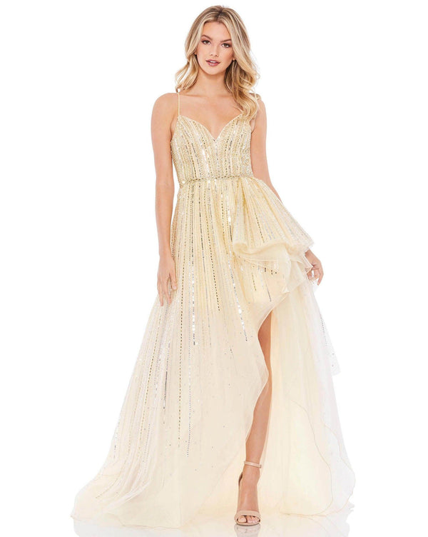 Long Spaghetti Strap Prom Gown Spaghetti Straps Mac Duggal 70124