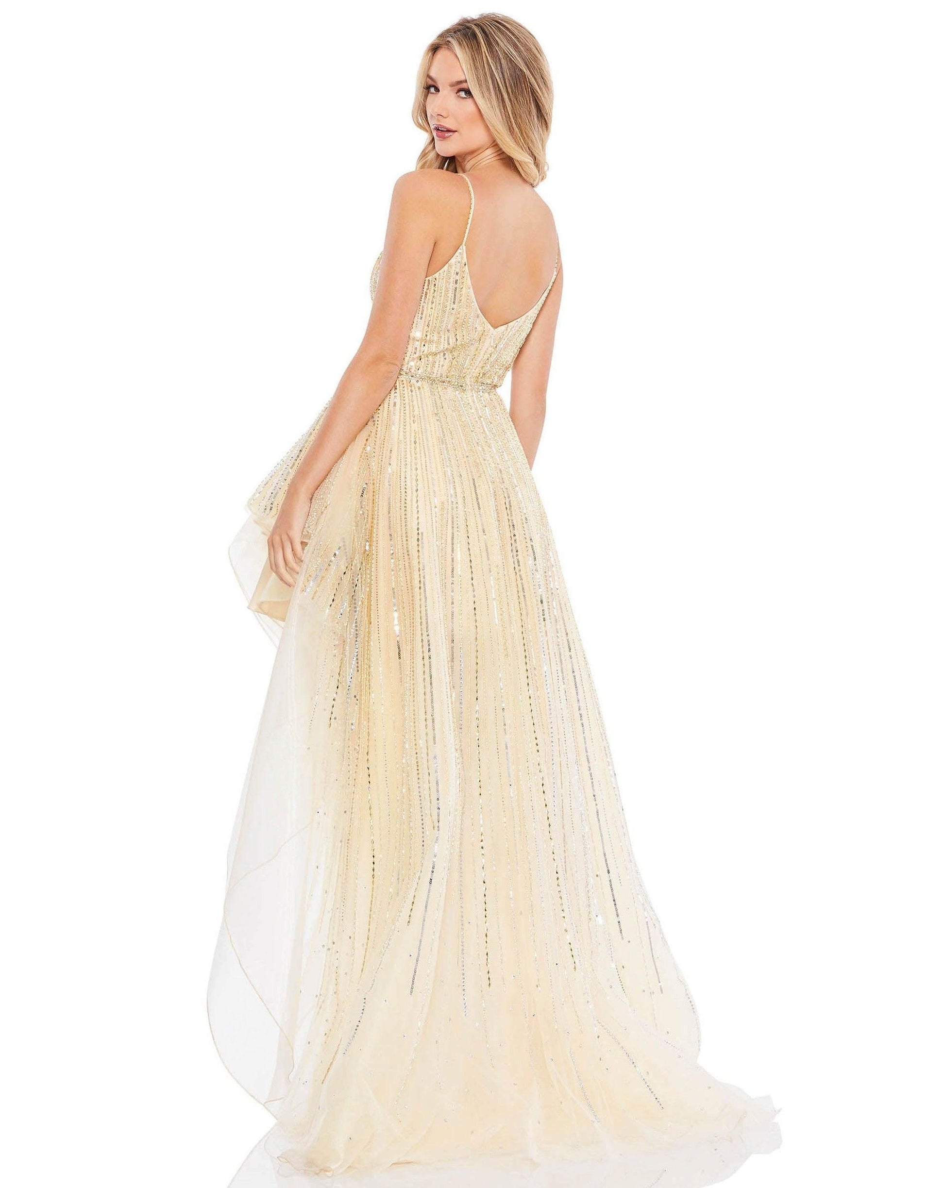 Mac Duggal 70124 Long Spaghetti Strap Prom Gown