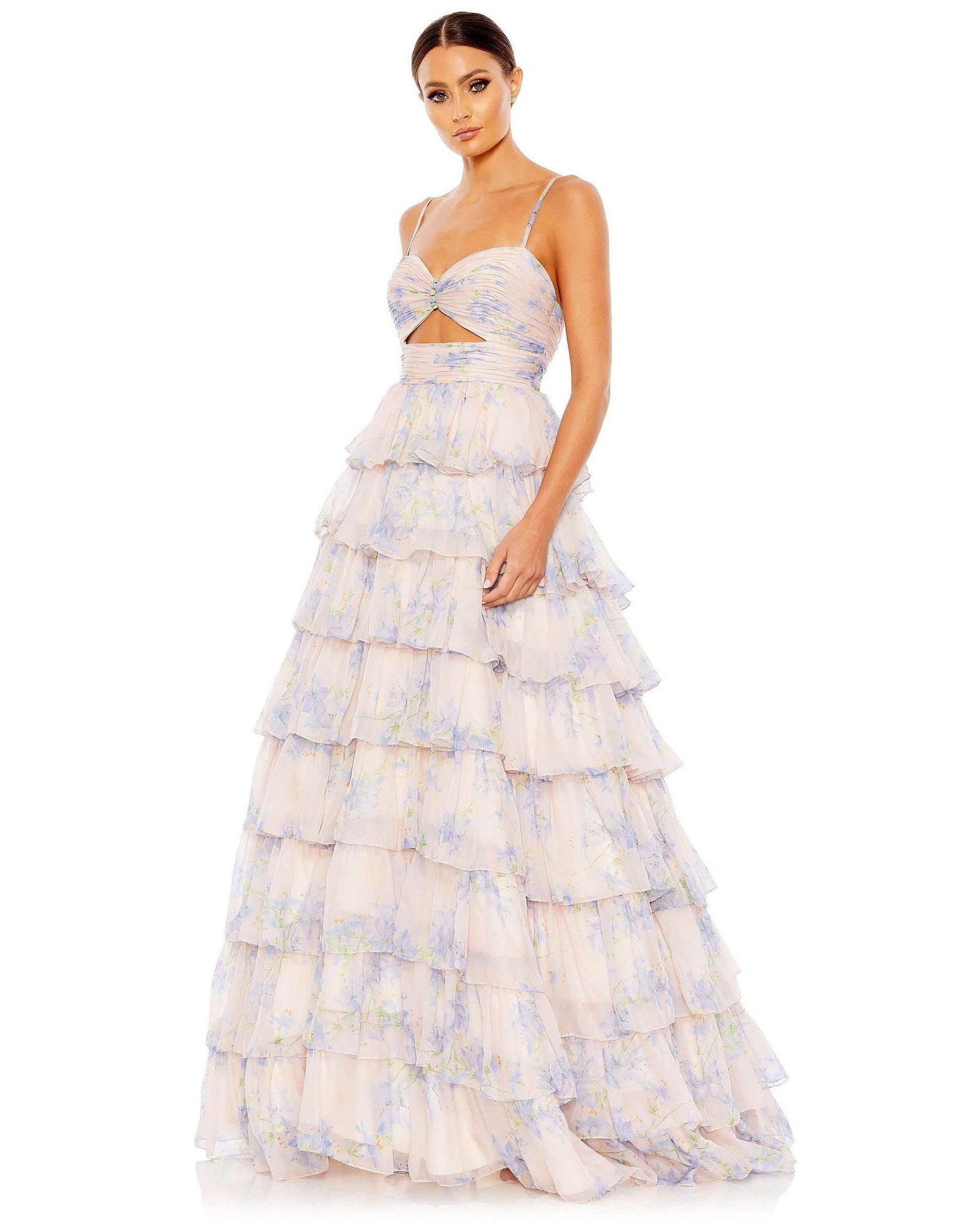 Mac Duggal 67966 Long Spaghetti Strap Prom Gown