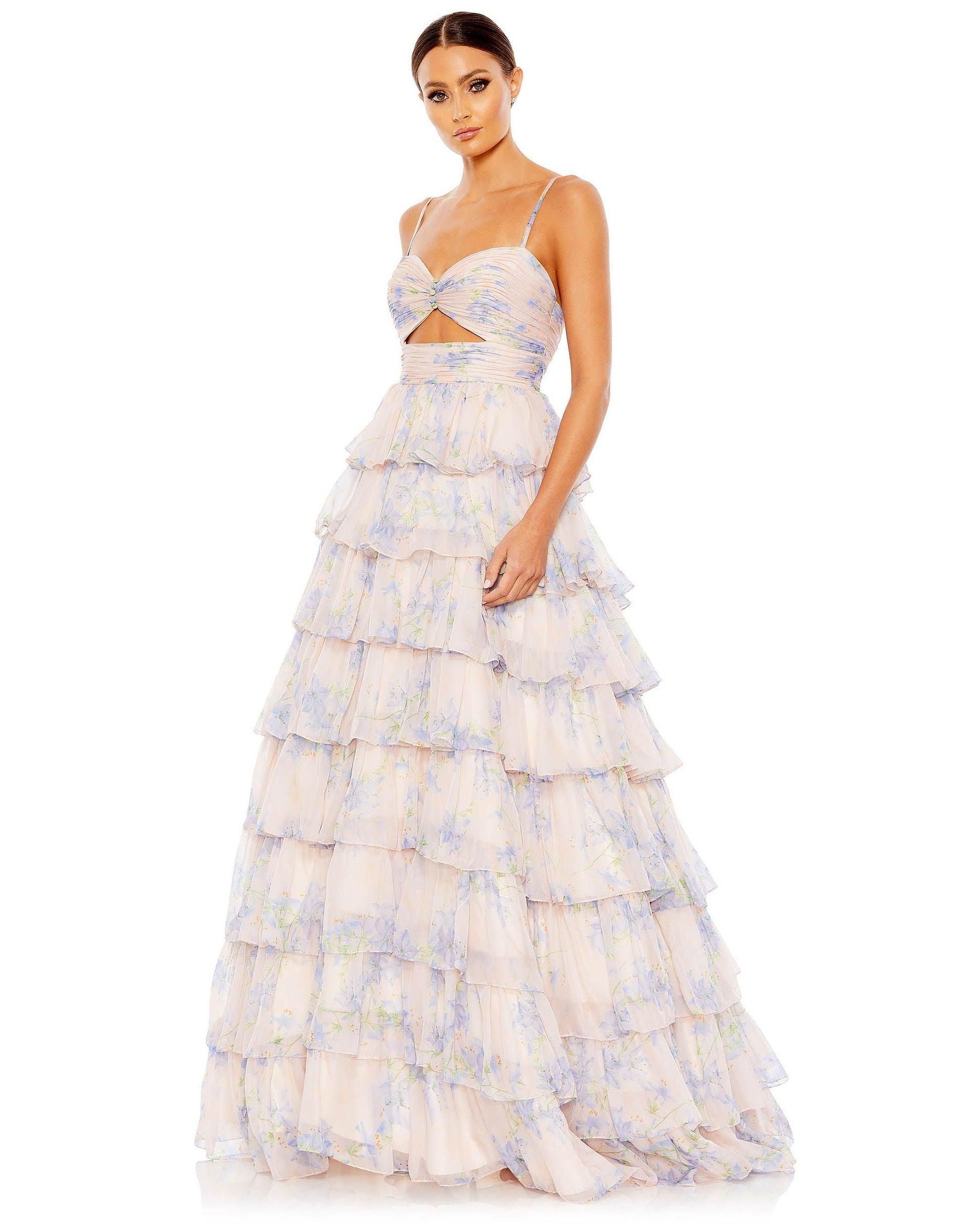 Prom Dresses Long Spaghetti Strap Prom Gown Violet Multi