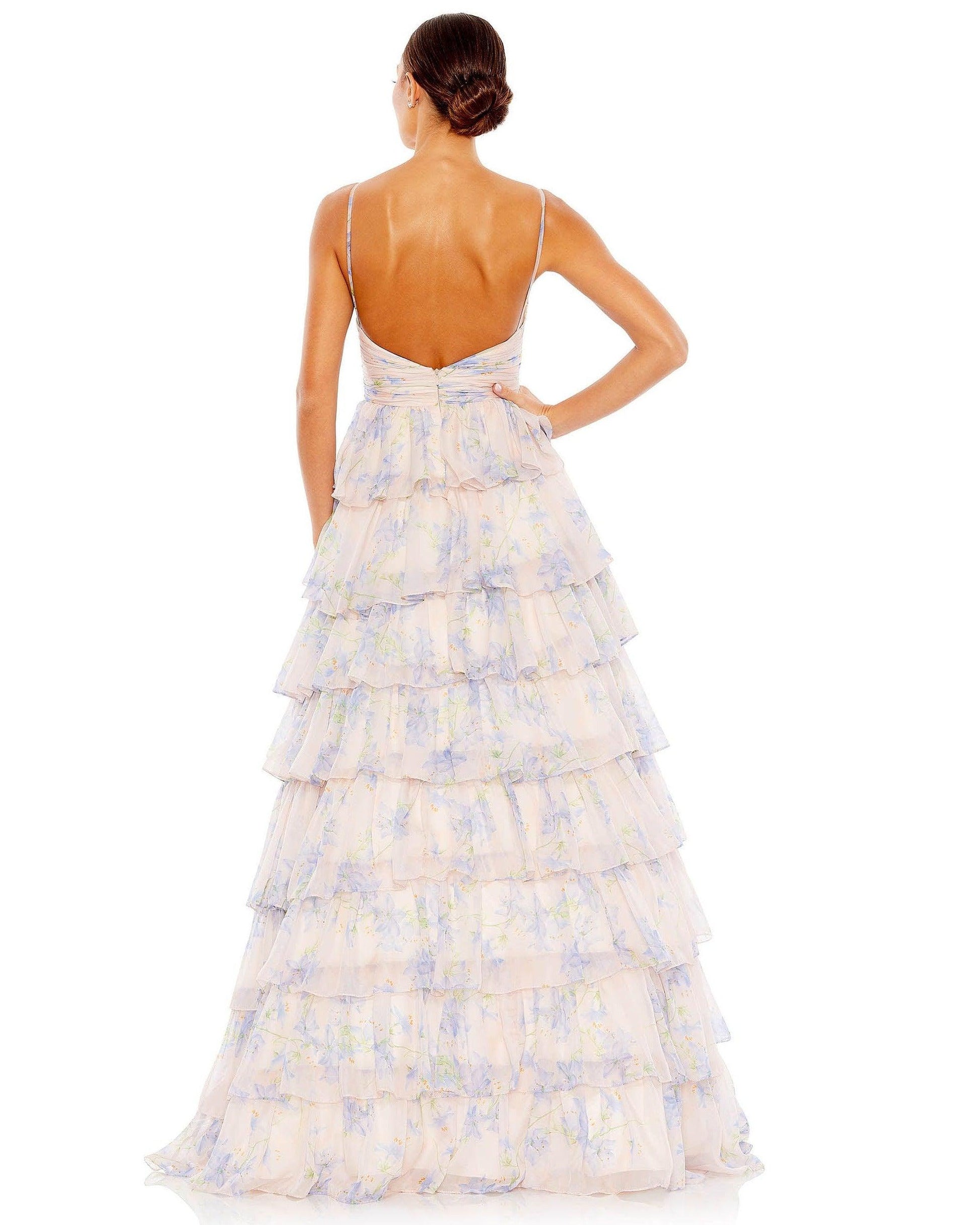 Mac Duggal 67966 Long Spaghetti Strap Prom Gown