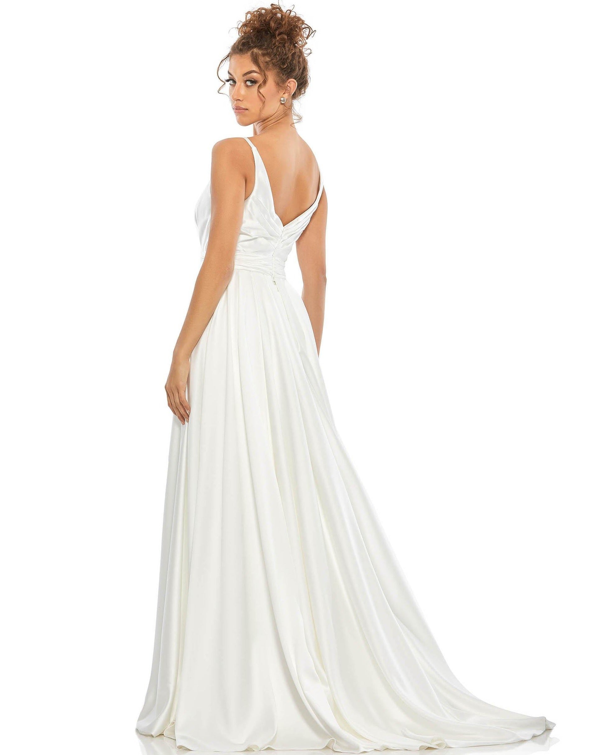 Mac Duggal 12443 Long Spaghetti Straps Evening Dress