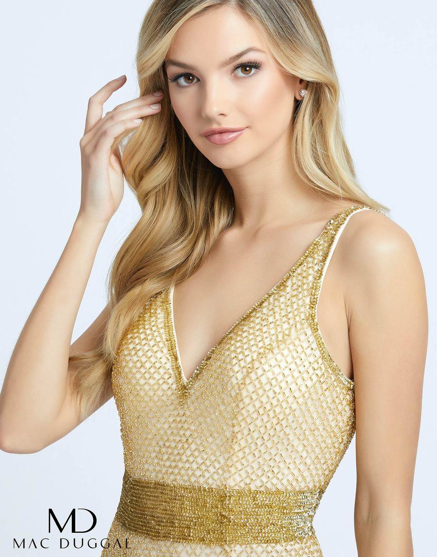 Gunmetal Mac Duggal 1070 Long Sparkling Sleeveless Prom Dress for 338.0 The Dress Outlet