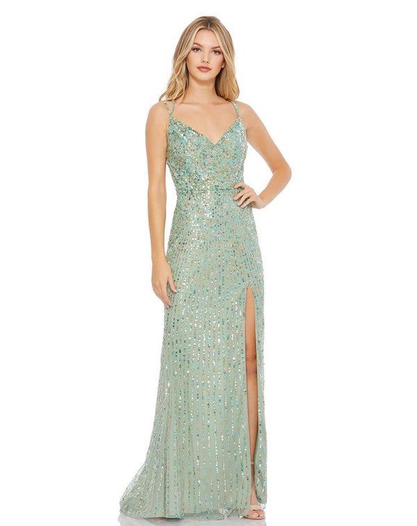 Long Sparkling Sleeveless Prom Dress Sparkling Detail Mac Duggal 10702