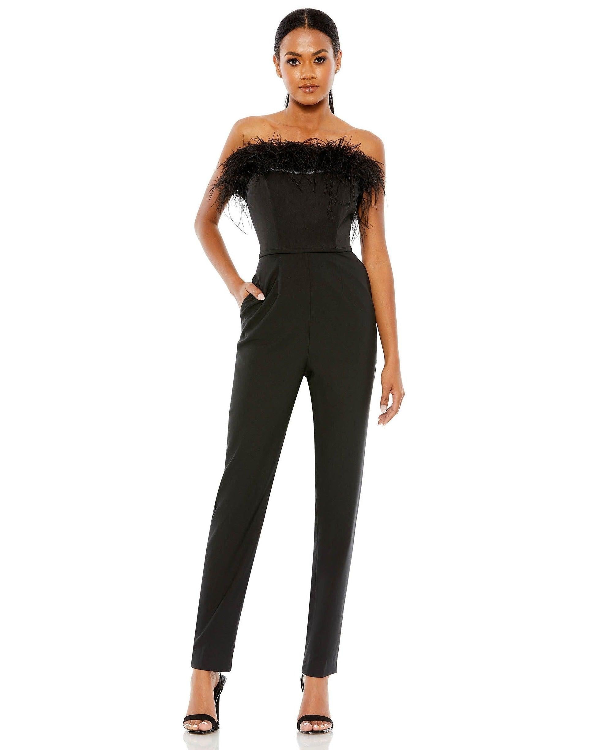Mac Duggal Long Strapless Formal Jumpsuit 68146 - The Dress Outlet