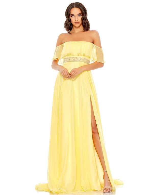 Long Strapless Formal Prom Gown Strapless Detail Mac Duggal 67817