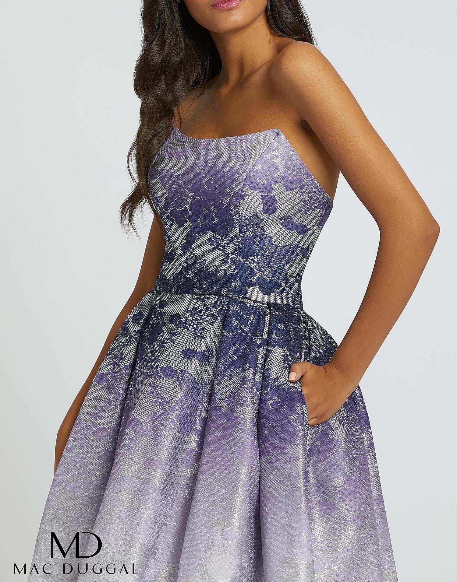 Mac Duggal 12310 Long Strapless Pleated Ball Gown