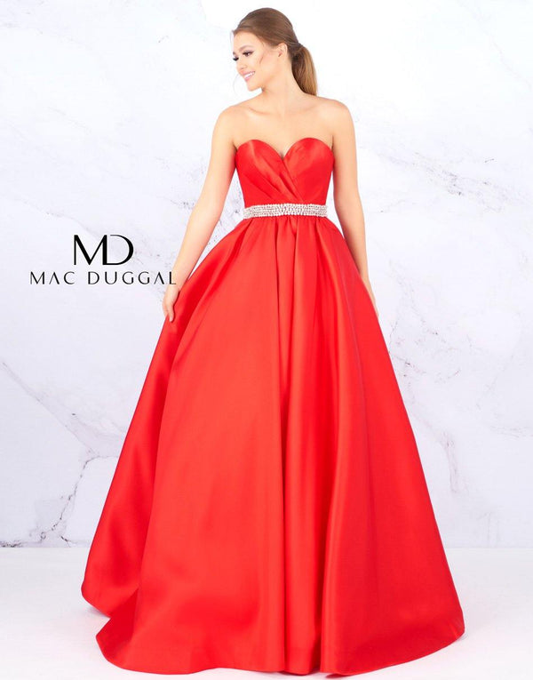 Long Strapless Prom Ball Gown Strapless Detail Mac Duggal 67685