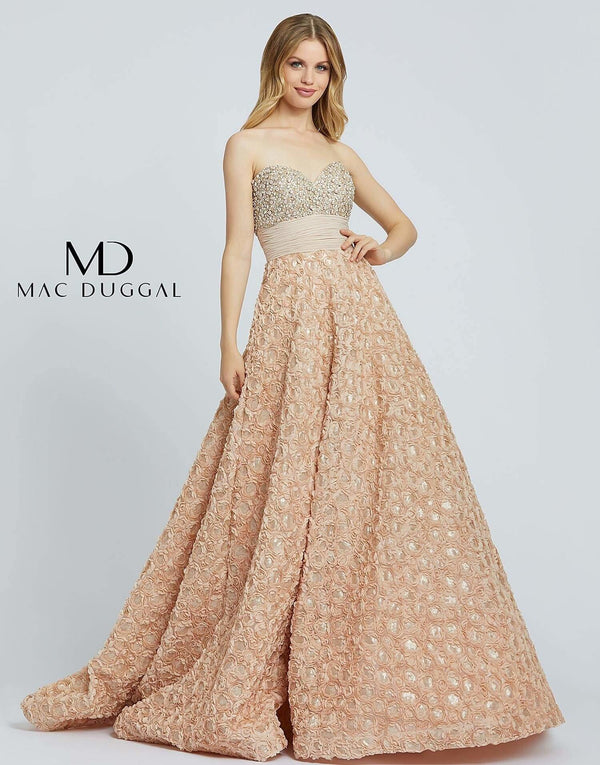 Long Strapless Prom Ball Gown Strapless Detail Mac Duggal 67695