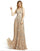 Mac Duggal A-Line Nude Silver Gown 5172 - The Dress Outlet
