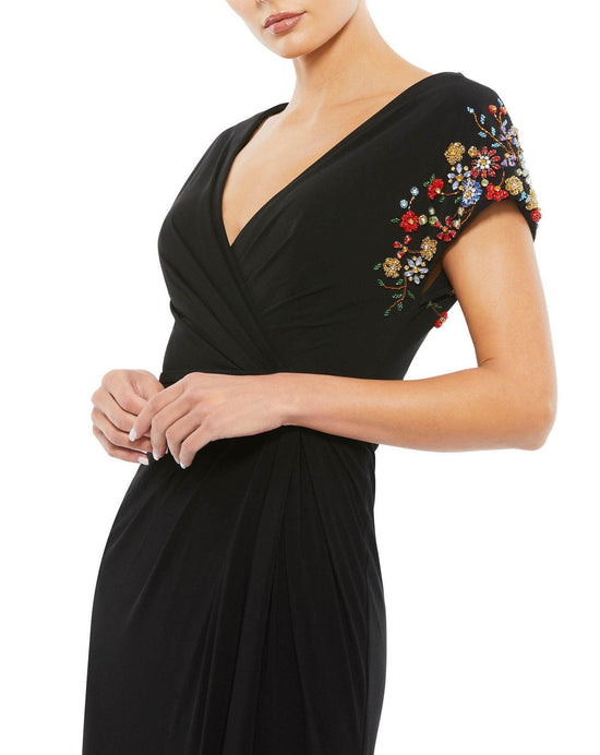 Black Multi Mac Duggal 55709 Mother of the Bride Long Dress for $249.0 ...