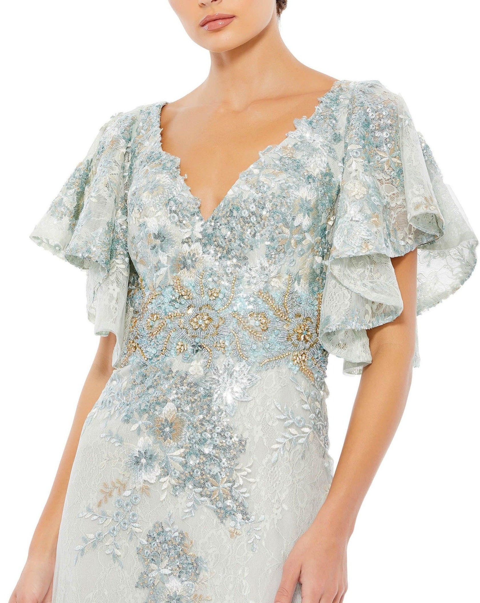 Seafoam Mac Duggal 67842 Mother of the Bride Long Dress for $498.0