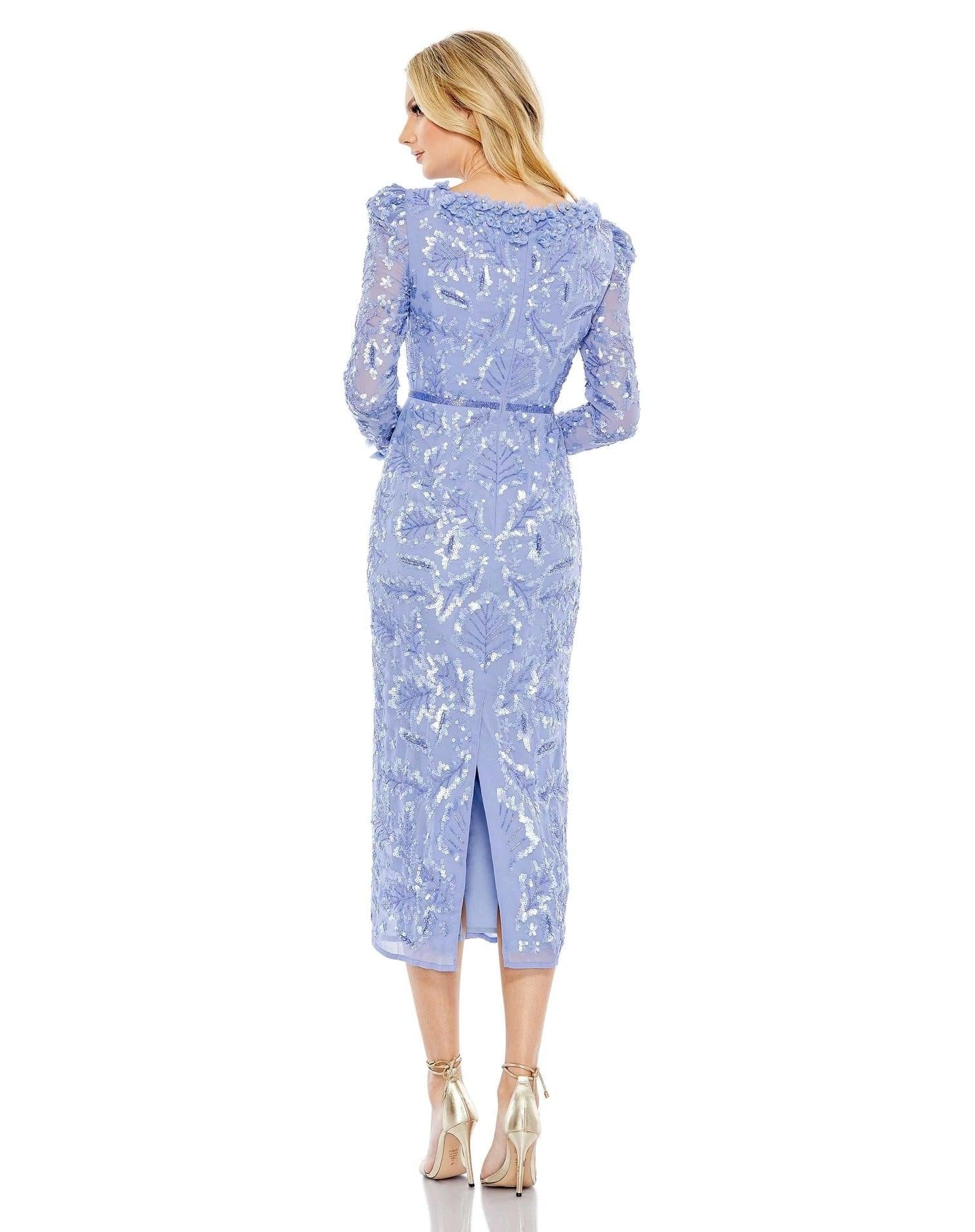 Mac Duggal 93595 Long Sleeve Short Cocktail Dress