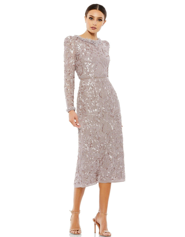 Long Sleeve Short Cocktail Dress Long Sleeves Mac Duggal 93595