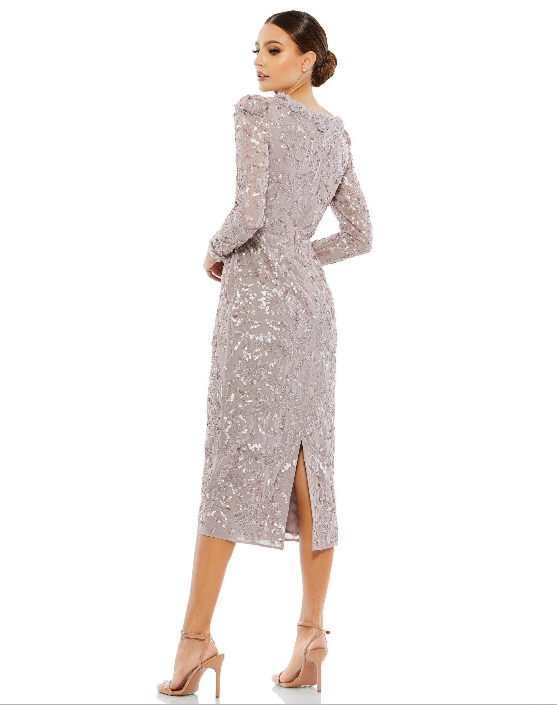 Mac Duggal Long Sleeve Short Cocktail Dress 93595 - The Dress Outlet