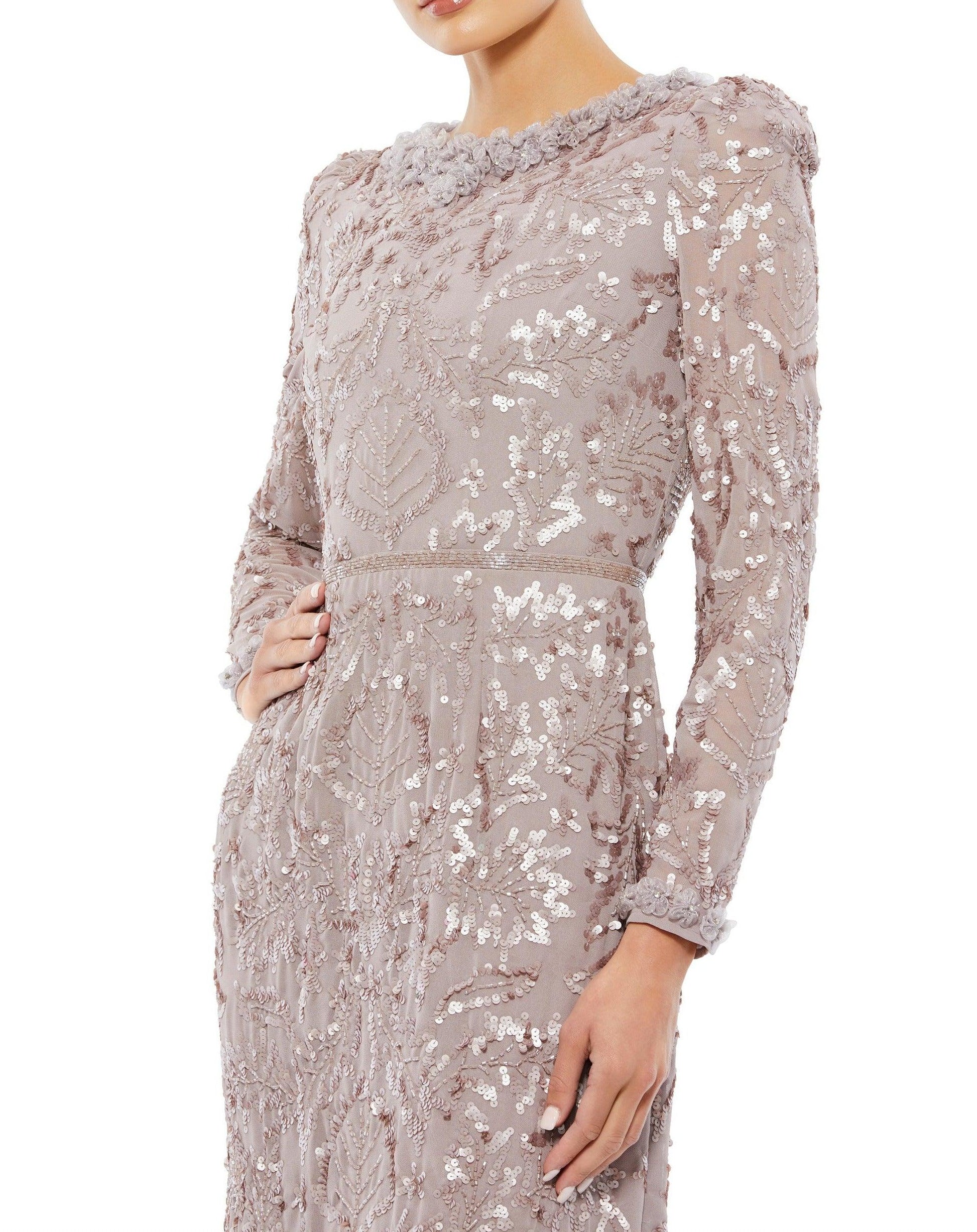 Mac Duggal 93595 Long Sleeve Short Cocktail Dress