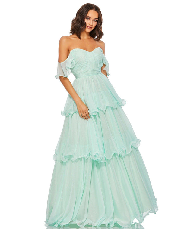 Off Shoulder Ruffle Dress Off Shoulder Detail Mac Duggal 49245